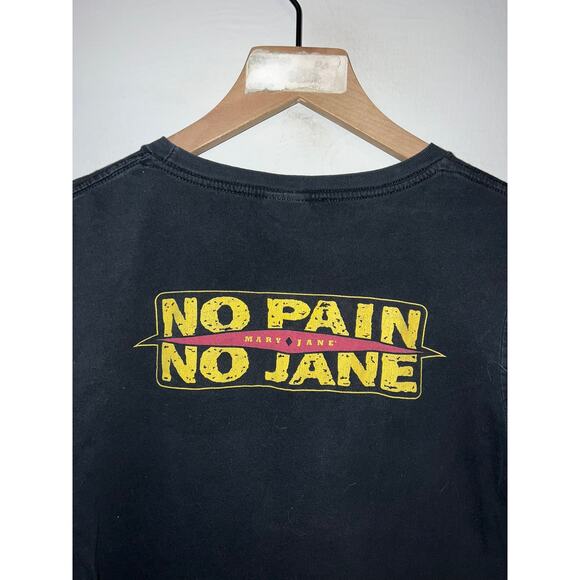 Womens Mary Jane Shirt No Pain No Jane Long Sleeve Black Tee Top Women M - Picture 8 of 10